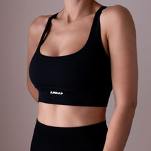 Load image into Gallery viewer, Black V-Cross Back