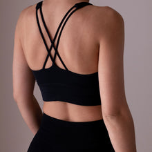 Load image into Gallery viewer, Black V-Cross Back