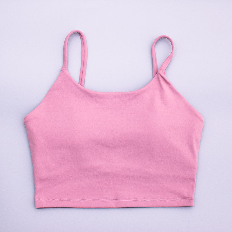 Light Pink Padded Yoga Crop Top – AMRAP Activewear