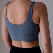 Load image into Gallery viewer, Carbon Blue V Neck Sports Bra
